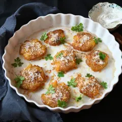 Knusprige, goldbraune Smashed Potatoes mit Parmesan und Petersilie, ein köstliches Rezept für jeden Anlass.