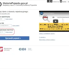 Pole "Data pierwszej rejestracji" w dowodzie pojazdu. Wpisz datę w formacie dd.mm.rrrr.