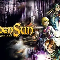 Postacie z gry Golden Sun: The Lost Age, w tym Isaac i Garet, przygotowują się do walki.