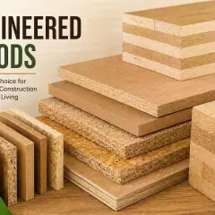 A variety of engineered wood products, showcasing the smart choice for sustainable construction.