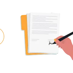 Schritt 3: Unterschrift auf Dokumenten, die zur Exmatrikulation an der IU führen.
