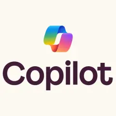 Logo Microsoft Copilot z tęczowym symbolem i napisem "Copilot".