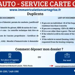 KVS AUTO propose un service carte grise. Découvrez la liste des documents nécessaires pour votre duplicata. Le prix de la perte de carte grise est abordé.