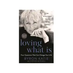 Okładka książki "Loving What Is" Byron Katie z jej portretem.