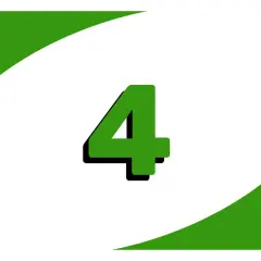 Zielona karta z numerem 4 z gry Uno.
