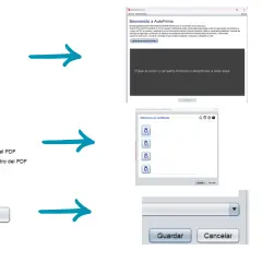 Guía visual para como firmar digitalmente un Word con AutoFirma, seleccionando certificado y guardando.