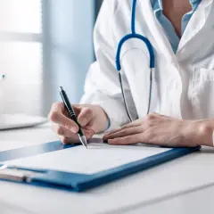 Medico scrive su cartella clinica. Se l'oculista sbaglia, chi paga per l'errore medico?