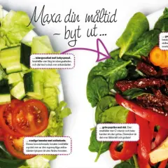 En färgstark sallad med kidneybönor, majs, gurka, tomater och lax. En hälsosam måltid som kan ersätta tater tots.