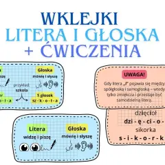 Wykres porównuje literę (widzę i piszę) z głoską (mówię i słyszę). Przykład "szkoła" ma 6 liter, ale 5 głosek. Nazwa dźwięku g jest tu nieobecna.