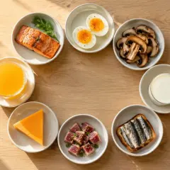 Lachs, Eier, Pilze, Milch, Sardinen, Thunfisch, Käse und Orangensaft – diese Lebensmittel enthalten Vitamin D.