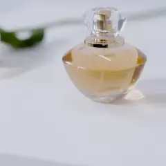 Elegancka butelka perfum na białym tle. Dowiedz się, jak sprawdzić oryginalność perfum, by cieszyć się ich unikalnym zapachem.