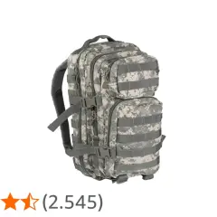 Mochila Miltec 50L con camuflaje digital, ideal para aventuras al aire libre.