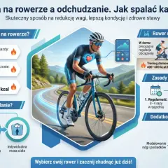 Jazda na rowerze spala kalorie, od 400-700 kcal na godzinę, w zależności od tempa i terenu.