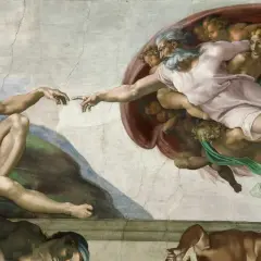 Udręka i ekstaza w dotyku palców Adama i Boga. Boska iskra życia, nadzieja i wieczna miłość.