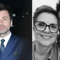 Łukasz Zagrobelny z żoną i dziećmi.