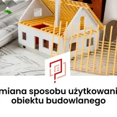 Model domu na planach architektonicznych symbolizuje zmianę sposobu użytkowania obiektu budowlanego.