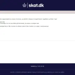 Formular do wyszukiwania pojazdów na stronie skat.dk, z polami wyboru i polem do wpisania numeru rejestracyjnego.