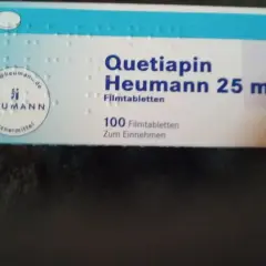 Opakowanie leku Quetiapin Heumann 25 mg, 100 tabletek.