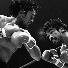 Roberto Duran in a fierce boxing match, a moment captured from his legendary roberto duran fights list.
