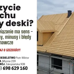 Dach w trakcie budowy z poszyciem z płyt OSB. Czy płyta OSB nadaje się na dach? Dowiedz się więcej o praktycznych plusach i minusach.