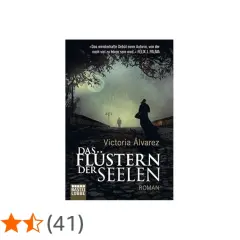 Das Cover des Romans "Das Flüstern der Seelen" zeigt eine neblige Allee mit zwei einsamen Figuren, die im Mondlicht gehen.