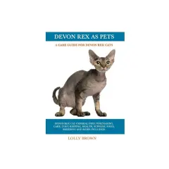 Un gato Devon Rex de pelaje corto y orejas grandes posa para la portada de un libro sobre gatos Devon Rex.