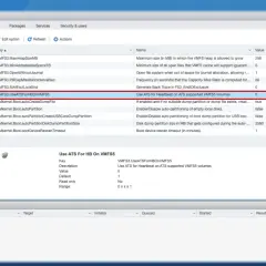 Configuración de VMFS3.UseATSForHBOnVMFS5 para latidos en volúmenes VMFS5 con iSCSI LUN.