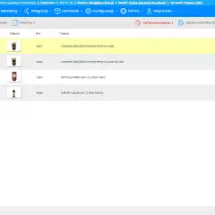 Panel administracyjny sklepu, gdzie można sprawdzić, ile kosztuje wystawienie samochodu na OLX. Widoczne produkty i ich statusy.