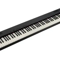 Czarny fortepian cyfrowy Roland GO:PIANO z 88 klawiszami.