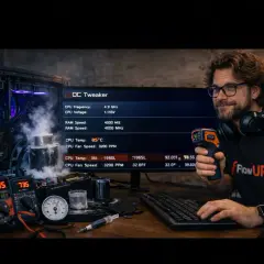 Un homme teste les limites de son PC, cherchant à comprendre qu'est-ce que l'overclocking. Vapeur et températures extrêmes sont au rendez-vous.