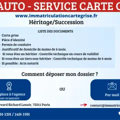KVS Auto vous aide pour votre carte grise suite à un héritage ou une succession. Documents requis et démarches expliqués.