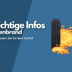 Wichtige Infos: Reifenbrand. Ein Reifen steht in Flammen. Das müssen Sie für den Notfall wissen.