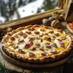 Tarte savoyarde aux lardons, une recette de grolle réconfortante pour l'hiver.