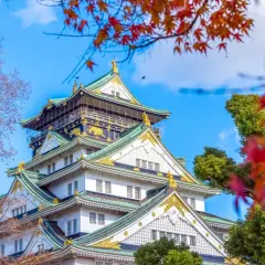 Zamek w Osace, kwitnący jesienią. Idealne miejsce na podróż i odkrywanie uroków Japonii.