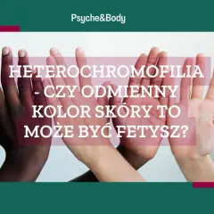 Dłonie o różnym kolorze skóry na tle grafiki z tekstem.