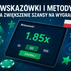 Wskazówki i metody, jak wygrać w zdrapkach, pokazane na ekranie tabletu z mnożnikiem 1.85x.