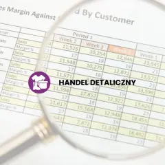 Analiza danych sprzedaży i marży w handlu detalicznym. Jedenastka na boisku analizuje wyniki.