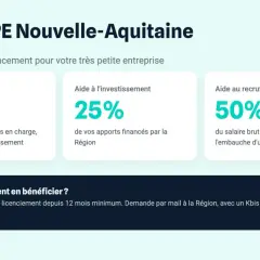 Aides TPE Nouvelle-Aquitaine : 50% pour la stratégie, 25% pour l'investissement, 50% pour le recrutement. Une tarification solidaire pour les TPE.