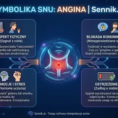 Sen o anginie symbolizuje problemy z komunikacją, tłumione emocje i potrzebę zadbania o siebie. To sygnał dla czakry gardła.