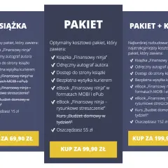 Oferty pakietów: książka, pakiet z ebookami i kursem, jak sprzedać książki. Wybierz opcję dla siebie!