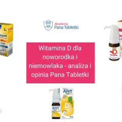 Różne preparaty z witaminą D w kroplach dla niemowląt: D-Vitum, APO Krople, MyKids Vitamin D3, JUVIT BABY D3, Biaron D.