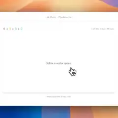 Lerne mit kostenlosen Online-Karteikarten für LA Math. Hier wird die Definition eines Vektorraums abgefragt.