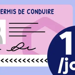 Permis de conduire rose avec photo et signature. Offre spéciale : permis 1€ par jour.