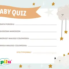 Baby quiz na baby shower! Wypełnij datę, godzinę, wzrost i wagę dziecka. Kto pierwszy zgadnie?
