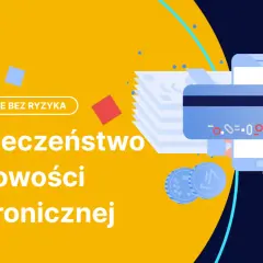 Bezpieczeństwo bankowości elektronicznej: jak korzystać z niej bez ryzyka. Ilustracja pokazuje smartfon, kartę płatniczą i stos banknotów.
