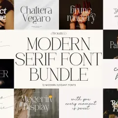 Kolekcja fontów w stylu **vogue font**: eleganckie kroje pisma, od klasycznych serif po nowoczesne pisanki, idealne do projektów graficznych.
