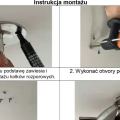 Instrukcja montażu: jak zawiesić huśtawkę w domu. Zaznaczanie miejsc, wiercenie otworów i montaż podstawy zawiesia.