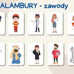 Kto to? Policjant, strażak, lekarz, nauczycielka, pielęgniarka, sprzedawczyni, fotografka, prawniczka, pracownik biurowy i mechanik. Kalambury co to? Zabawa z zawodami!
