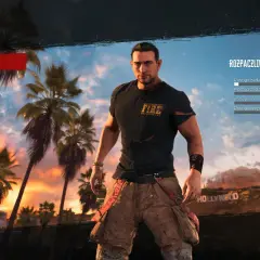 Ryan z Dead Island 2, w tle Hollywood. Czas gry: 2%.