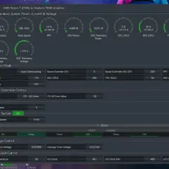 Ryzen Master pokazuje parametry procesora: temperaturę, napięcie, taktowanie i pobór mocy. Umożliwia też kontrolę nad podkręcaniem.